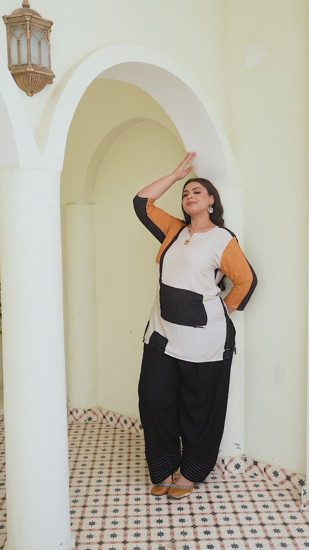 Abstract Color Block Co-Ord Set with Trending FarshiSalwar