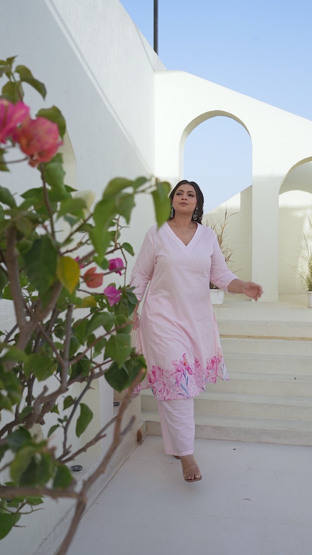 Light Pink Kurta Palazzo Set